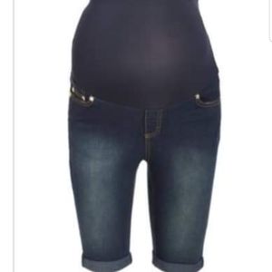 Maternity denim shorts